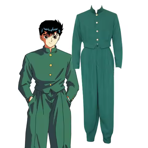 IN STOCK Yu Yu Hakusho Ghost Files Poltergeist Report Spirit Detective Yusuke Urameshi Uniform Outfi