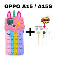 Case Oppo A15 A15S A35 2020 Casing Pop It Unicorn Kuda Poni Pelangi