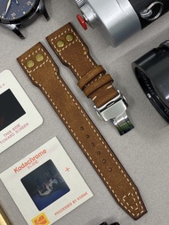 咖啡色復古風皮革飛行員腕錶帶22mm 20mm 錶帶訂製 IWC Big Pilot