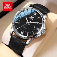 OPK Jam Tangan Lelaki Original Waterproof Quartz Analog Leather Luminous Casual Fashion Star Dial Wa