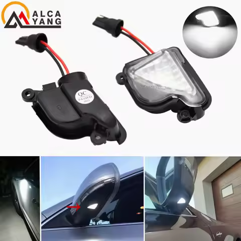 2Pcs 6000K White LED Under Side Mirror Light Puddle Lamps For Skoda Octavia 3 2 5E 1Z 2004-2020 Skod