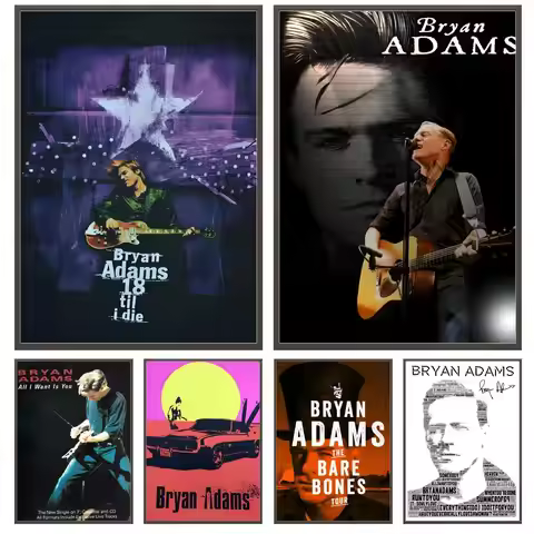 B-Bryan A-Adams Poster Versatile HD Waterproof Wall Art Self-Adhesive Decor for Any Space Ideal Gift