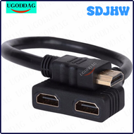 SDJHW HD 1080P V1.4 2 Dual Port Y Splitter HDMI Compatible Male to Female Splitter 1 Input to 2 Output Adapter Cable for TV Convert FXJNS