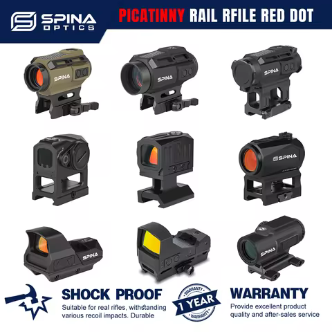 SPINA OPTICS Picatinny Rifle Red Dot Sight Solar Shake Awake Red Dot Sight Fit AR Carbines/PCP/Shotg