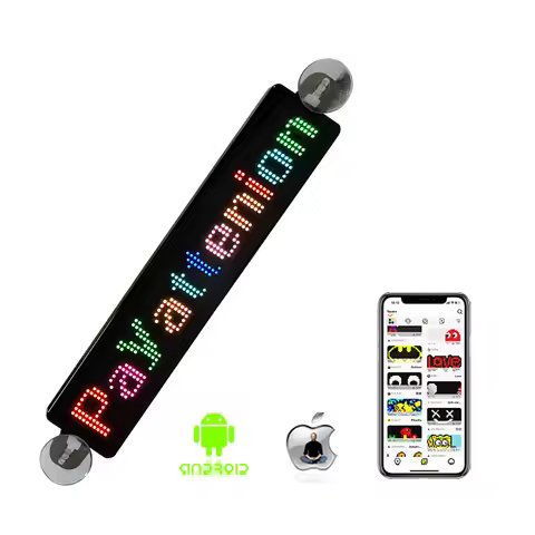 Bluetooth Led Car Sign 12*72 Pixels LED Sign Light Car Display Board APP Programmable Scrolling Led 