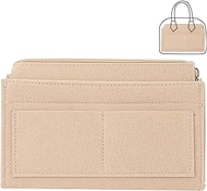 WADORN Purse Organizer Insert for Handbags, Felt Tote Bag Shaper with Zipper Rectangle Shoulder Bags Package Storage for Gucci GG Padlock inner Bag in Bag, 8x5.3x2.9 Inch, Beige