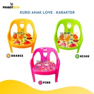 Kursi Anak Mini Love Karakter - ZLG / Kursi Plastik Kecil / Kursi Paud
