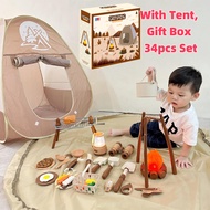 Kids Camping Toys Set with Tent,Kids Play Tent Outdoor Toys Camping Tool 34PCS Set Gift Idea for kid
