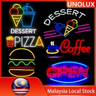 UNOLUX Coffee Sign Burger Signage LED Dessert Milk Tea Neon Lights  for Bar Coffee Shop Decoration