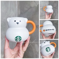 Japan Starbucks Cup 2022 Year of the Tiger New Year Limited Dharma Orange White Bear Ceramic Cup Mug Water Cup