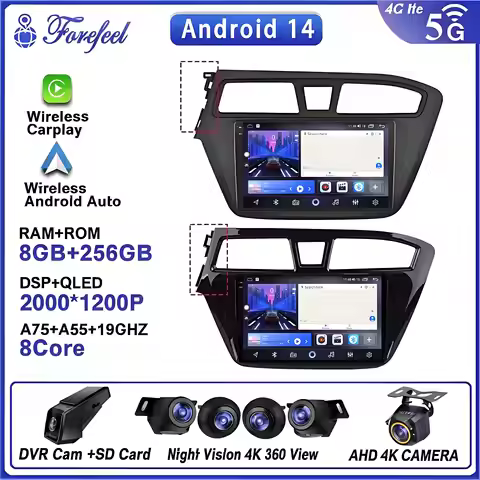 Android 14 For Hyundai i20 2 II GB 2014 - 2018 Monitor Screen TV Multimedia Autoradio Navigation Ste