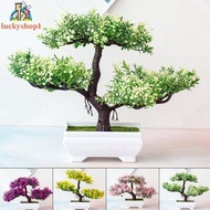 Artificial flower Flowering bonsai and vase flower pot planting table home decoration simulation potted bonsai small tree home decoration flower ornament creative dragon whisker tree