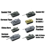 8 Styles 4D Plastic Tank Models 1/144 Scale WWII T34 Assembly Tanks Toy Tiger Panther Model Kits Mil