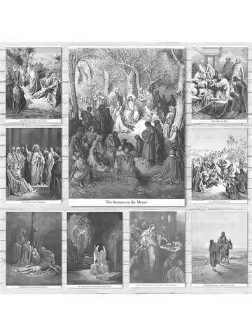 Gustave Dore Jesus Christ Book of Matthew Bible Illustration Poster and Prints Canvas Painting Wall 