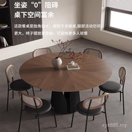 With Turntable Retro Style Round Dining Table Restaurant Dining Table Round Household Small Apartmen