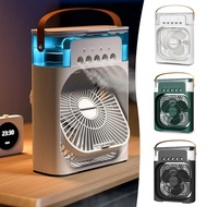 Suitable for Living Room Office Three-in-One Air Cooler with Spray Night Light Lightweight Silent Desktop Cooling Fan