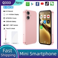 New Q333 Mini 4G Smartphone MT6762 Large Memory 64GB Android 12.0 Quad-core CPU 8MP Rear Camera Dual