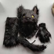 Stock Black cat hood, popular animal latex mask, realistic latex cat, black fur cat mask Elegance  A
