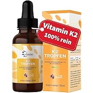 Vihado Vitamin K2 drops high dose, premium: MK-7 99.7% All-Trans K2VITAL®, real 200 μg vitamin K2 per daily dose, 50 ml (1700 drops)