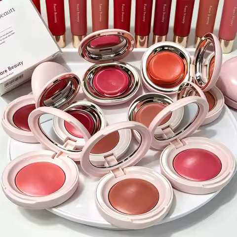 Fashion Rare Beauty Rose Neutral Mauve Blush Powder Portable Makeup Liquid Blush Moisturizing Dual-u