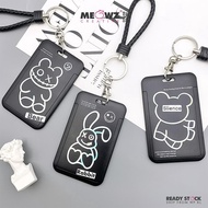 Retro X Series Bunny Bear Name Card Holder Tags With Lanyard / Keychain
