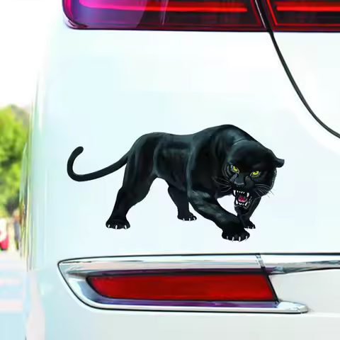 Car Sticker Animal Sticker Black Panther Roaring Colorful Funny Car Stickers And Decals Auto Styling