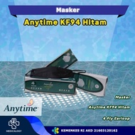 Masker KF94 Premium Anytime Warna Hitam Per Box isi 20 pcs