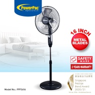 PowerPac Stand Fan Metal Blade 16 Inch With Timer (PPFS616)