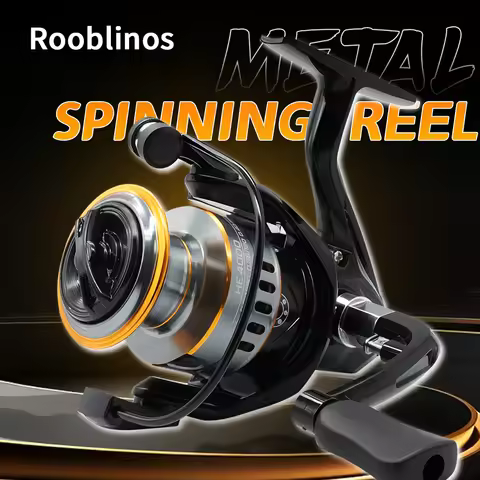 ROOBLINOS HE Ultra-Light Spinning Reel, 7 Ounces - 5+1 Sealed Ball Bearings, Maximum Drag 22 Pounds,