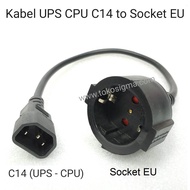 C-14 C14 CPU UPS Cable to EU Socket 2 pin Plug Hole Electrical Socket CEE 7/7 Schuko APC AP9880