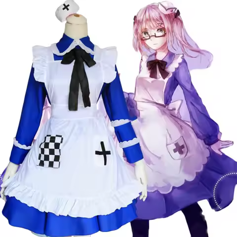 Anime APH Axis Powers Hetalia Cosplay Black Talia Colorful Maid Rosa Kirkland UK Sexually Blue Pink 