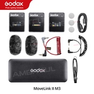 Godox MoveLink II M3 2.4GHz Wireless Lavalier Omnidirectional Microphone Transmitter Receiver for Ph