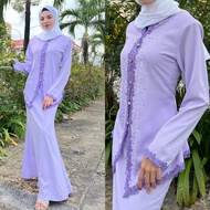 Baju Kurung Kebaya Nyonya Lace Dan Kain Duyung Plain PLUS SIZE [size: 36-48]