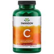 【全館免運】Swanson vitamin C 長效型 維他命C 添加玫瑰果 1000mg 250錠