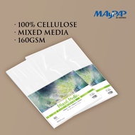 MayArt FB Mixed Media Paper Pack 160gsm 100% Cellulose A3/A4 Pek Kertas Media Campuran