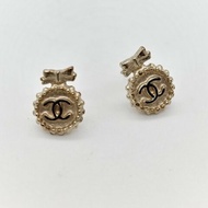 Chanel 香奈兒 金色 蝴蝶結 耳釘 耳環