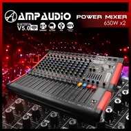 AmpAudio Powered Mixer 8/12Ch 600Wx2 Karaoke professional Multifunction audio mixer DJ console with 