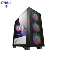 Invasion ZM-S micro ATX Steel mesh front panel with  ( 4 x 120mm RGB / Black Fan ) Gaming Casing