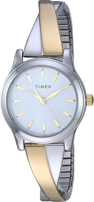 Timex Women's Stretch Bangle Crisscross 25mm Watch Two-Tone