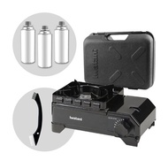 【Iwatani岩谷】迷你黑武士磁式瓦斯爐附收納盒&清潔刷&瓦斯罐3入