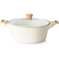 SENSARTE Ceramic Nonstick Stock Pot with Lid, 2.6/4.5/6.6 QT Soup Pot Casserole Pot, Non-toxic Healt