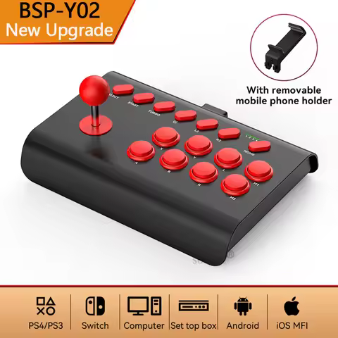 Y02 Wireless Arcade Games Control Rocker for PS4 Switch Console Controller PC TV Android iOS Phones 