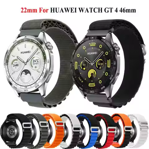 22mm Bracelet Nylon Band For Huawei Watch GT 4 46mm Straps For Huawei Watch GT 5 GT 3 Pro 46mm Buds 