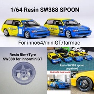 1/64 unpainted SW388 Spoon Rim / wheels for inno64 mini gt peako tarmac