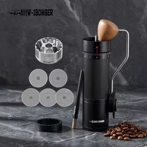 MHW-3BOMBER R3 Pro Upgrade Manual Coffee Grinder 0.015mm/Click Conical Burr for Espresso Pour Over A