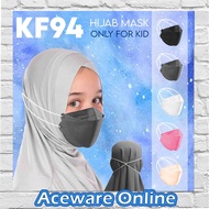 KF94 3D 4 PLY MASK KIDS HIJAB FACE MASK CHILDREN 6-12 YEARS OLD HEADLOOP TUDUNG DISPOSABLE MASK MURAH BUDAK KANAK