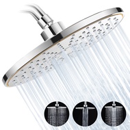 Rainfall Shower Head 3-Settings 8 Inch Large High Pressure Rain Shower Head ABS Polish Chrome Finish