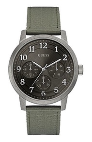 GUESS Factory Men s Green and Silver-Tone Multifunction Watch, NS