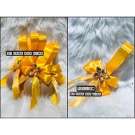 New design-( Yellow ) Bunga telur gantung ribbon metal flower murah simple cantik 25pcs/1set 50pcs/1