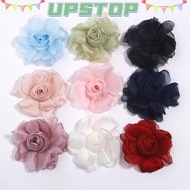 UPSTOPBO 5Pcs Artificial Roses Flower, 8cm DIY Silk Roses Flower Head, Elegant High Quality Organza 